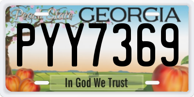GA license plate PYY7369