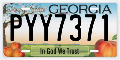 GA license plate PYY7371