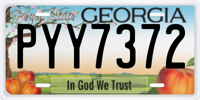 GA license plate PYY7372