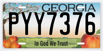 GA license plate PYY7376