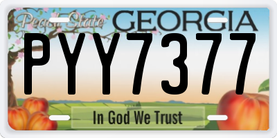 GA license plate PYY7377