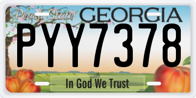 GA license plate PYY7378