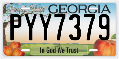 GA license plate PYY7379