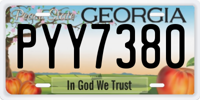 GA license plate PYY7380