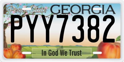 GA license plate PYY7382