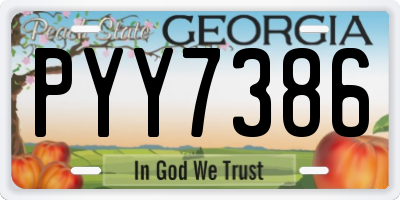 GA license plate PYY7386