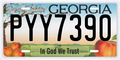 GA license plate PYY7390