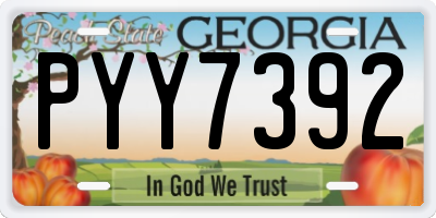 GA license plate PYY7392