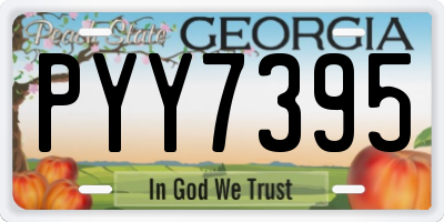 GA license plate PYY7395