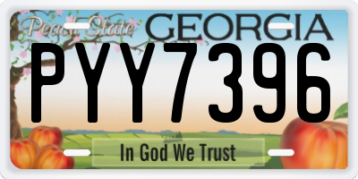 GA license plate PYY7396
