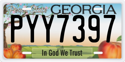 GA license plate PYY7397