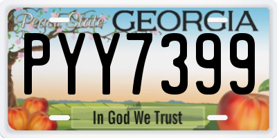 GA license plate PYY7399