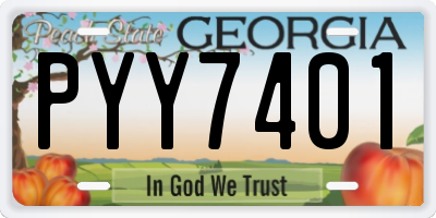 GA license plate PYY7401