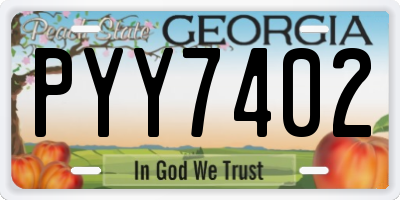 GA license plate PYY7402