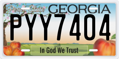 GA license plate PYY7404