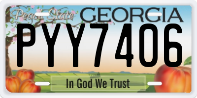 GA license plate PYY7406