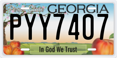 GA license plate PYY7407