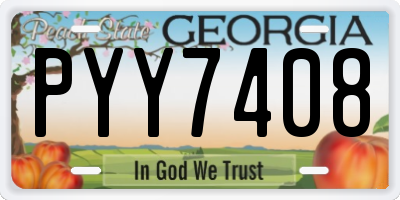 GA license plate PYY7408
