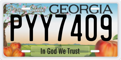 GA license plate PYY7409