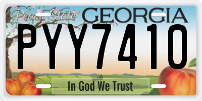 GA license plate PYY7410