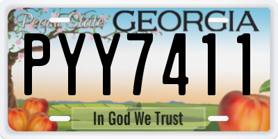 GA license plate PYY7411