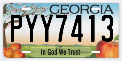 GA license plate PYY7413