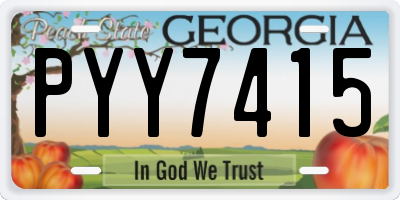GA license plate PYY7415