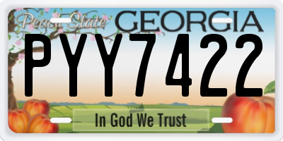 GA license plate PYY7422