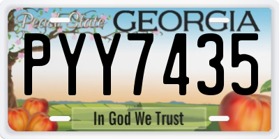 GA license plate PYY7435