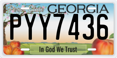 GA license plate PYY7436