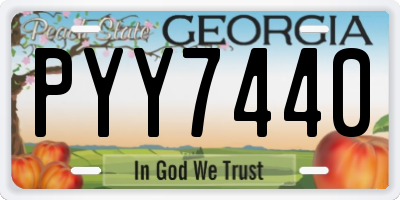GA license plate PYY7440