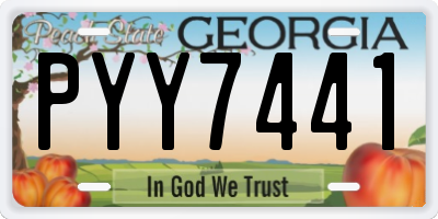 GA license plate PYY7441