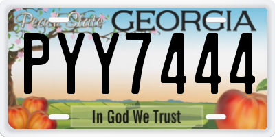 GA license plate PYY7444