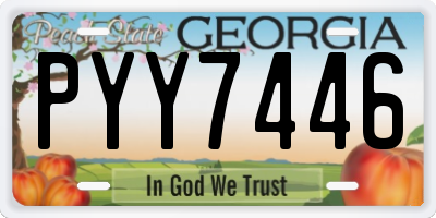 GA license plate PYY7446