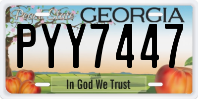 GA license plate PYY7447
