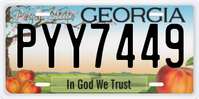 GA license plate PYY7449