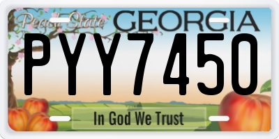 GA license plate PYY7450