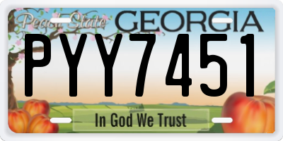 GA license plate PYY7451