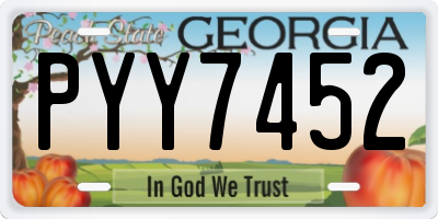 GA license plate PYY7452