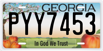 GA license plate PYY7453