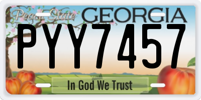 GA license plate PYY7457