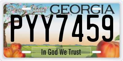 GA license plate PYY7459