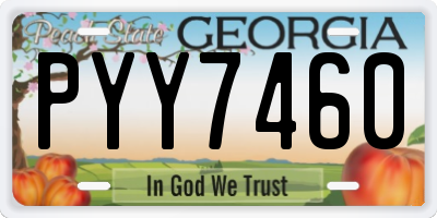GA license plate PYY7460