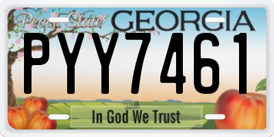 GA license plate PYY7461