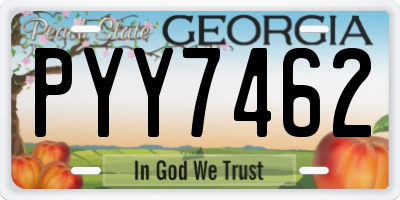 GA license plate PYY7462