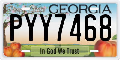GA license plate PYY7468