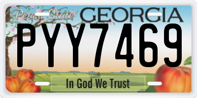 GA license plate PYY7469