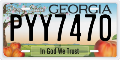 GA license plate PYY7470