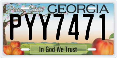 GA license plate PYY7471