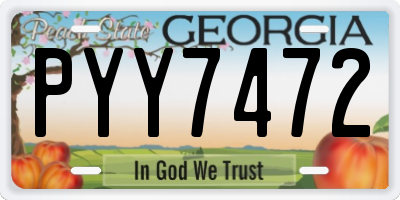 GA license plate PYY7472